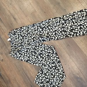 NWT Zara Flowy Wide leg sheer floral  pants xs
